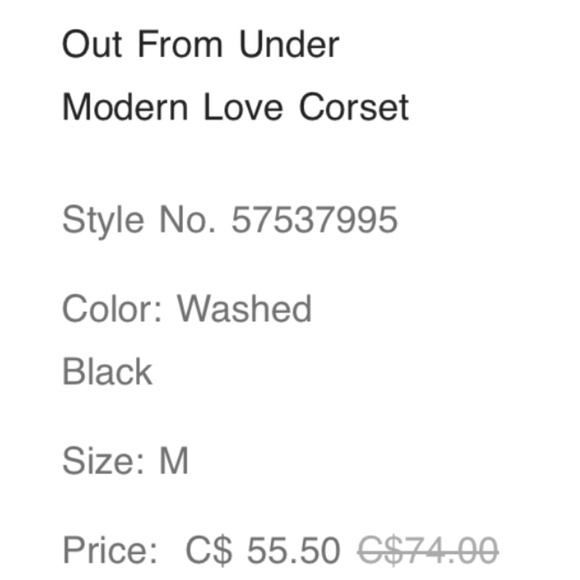 Out From Under Modern Love Corset (3 for $75) - Picture 5 of 5